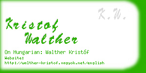 kristof walther business card
